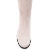 imageFSJ Women OvertheKnee Boots Comfort Low Chunky Heels Round Toe Pull On Fancy Party Shoes Size 415 M USWhitesilver