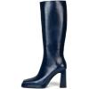 imageFSJ Women Square Toe Low Platform KneeHigh Boots Chunky High Heel Side Zipper Tall Boots Weddings Street Daily Wear Shoes Size 416 USBlue