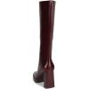 imageFSJ Women Square Toe Low Platform KneeHigh Boots Chunky High Heel Side Zipper Tall Boots Weddings Street Daily Wear Shoes Size 416 USRed