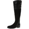 imageFSJ Women Fashion Riding Knee High Long Boots Round Toe Low Chunky Heels Winter ShoesBlack
