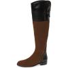 imageFSJ Women Fashion Riding Knee High Long Boots Round Toe Low Chunky Heels Winter ShoesBrown