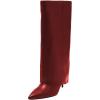 imageFSJ Women Knee High Boots Fold Over Stiletto High Heel Pointed Toe Long Boots Wide Calf Sexy Fashion Party Dress Tall Boots Size 416 USRed