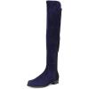 imageFSJ Women OvertheKnee Boots Comfort Low Chunky Heels Round Toe Pull On Fancy Party Shoes Size 415 M USNavyblack