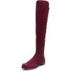 imageFSJ Women OvertheKnee Boots Comfort Low Chunky Heels Round Toe Pull On Fancy Party Shoes Size 415 M USPurple