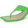 imageFSJ Women Chic Square Open Toe Mid Heel Sandals Slip On Thong Flip Flops Summer Dress Slide Shoes Size 415 USGreen