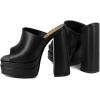imageFSJ Women Chunky Platform Sandals Slip On Square Open Toe High Heel Sexy Mules Fashion Heeled Slide Party Date Dress Shoes Size 416 USBlack2