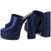 imageFSJ Women Chunky Platform Sandals Slip On Square Open Toe High Heel Sexy Mules Fashion Heeled Slide Party Date Dress Shoes Size 416 USBlue