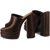 imageFSJ Women Chunky Platform Sandals Slip On Square Open Toe High Heel Sexy Mules Fashion Heeled Slide Party Date Dress Shoes Size 416 USSaddle Brown