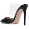 imageFSJ Women Clear Strap Stiletto High Heels Sandals Pointed Toe Comfortable Mules Slipper Pumps Sexy Party Shoes Size 415 USBlack