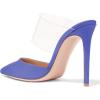 imageFSJ Women Clear Strap Stiletto High Heels Sandals Pointed Toe Comfortable Mules Slipper Pumps Sexy Party Shoes Size 415 USBlue