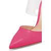 imageFSJ Women Clear Strap Stiletto High Heels Sandals Pointed Toe Comfortable Mules Slipper Pumps Sexy Party Shoes Size 415 USHot Pink