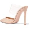 imageFSJ Women Clear Strap Stiletto High Heels Sandals Pointed Toe Comfortable Mules Slipper Pumps Sexy Party Shoes Size 415 USNude
