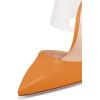 imageFSJ Women Clear Strap Stiletto High Heels Sandals Pointed Toe Comfortable Mules Slipper Pumps Sexy Party Shoes Size 415 USOrange