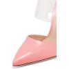 imageFSJ Women Clear Strap Stiletto High Heels Sandals Pointed Toe Comfortable Mules Slipper Pumps Sexy Party Shoes Size 415 USPink
