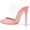 imageFSJ Women Clear Strap Stiletto High Heels Sandals Pointed Toe Comfortable Mules Slipper Pumps Sexy Party Shoes Size 415 USPink