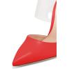 imageFSJ Women Clear Strap Stiletto High Heels Sandals Pointed Toe Comfortable Mules Slipper Pumps Sexy Party Shoes Size 415 USRed