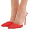 imageFSJ Women Clear Strap Stiletto High Heels Sandals Pointed Toe Comfortable Mules Slipper Pumps Sexy Party Shoes Size 415 USRed