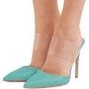 imageFSJ Women Clear Strap Stiletto High Heels Sandals Pointed Toe Comfortable Mules Slipper Pumps Sexy Party Shoes Size 415 USTurquoise