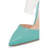 imageFSJ Women Clear Strap Stiletto High Heels Sandals Pointed Toe Comfortable Mules Slipper Pumps Sexy Party Shoes Size 415 USTurquoise