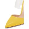 imageFSJ Women Clear Strap Stiletto High Heels Sandals Pointed Toe Comfortable Mules Slipper Pumps Sexy Party Shoes Size 415 USYellow