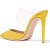 imageFSJ Women Clear Strap Stiletto High Heels Sandals Pointed Toe Comfortable Mules Slipper Pumps Sexy Party Shoes Size 415 USYellow