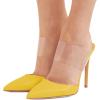 imageFSJ Women Clear Strap Stiletto High Heels Sandals Pointed Toe Comfortable Mules Slipper Pumps Sexy Party Shoes Size 415 USYellow