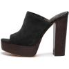 imageFSJ Women Open Toe Mules Platform Clogs Block High Heel Slides Sandal Wooden Chunky Heel Casual Summer Dressy Slippers Shoes Size 416 USBlack