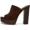 imageFSJ Women Open Toe Mules Platform Clogs Block High Heel Slides Sandal Wooden Chunky Heel Casual Summer Dressy Slippers Shoes Size 416 USCoffee