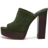 imageFSJ Women Open Toe Mules Platform Clogs Block High Heel Slides Sandal Wooden Chunky Heel Casual Summer Dressy Slippers Shoes Size 416 USOlive Green
