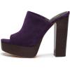imageFSJ Women Open Toe Mules Platform Clogs Block High Heel Slides Sandal Wooden Chunky Heel Casual Summer Dressy Slippers Shoes Size 416 USPurple