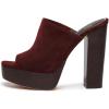 imageFSJ Women Open Toe Mules Platform Clogs Block High Heel Slides Sandal Wooden Chunky Heel Casual Summer Dressy Slippers Shoes Size 416 USRed