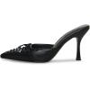 imageFSJ Women Pointed Closed Toe Stiletto High Heel Mules Sandals Slip On Strappy Bow Backless Casual Summer Dress Slipper Size 415 USBlack