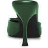 imageFSJ Women Pointed Closed Toe Stiletto High Heel Mules Sandals Slip On Strappy Bow Backless Casual Summer Dress Slipper Size 415 USBottle Green