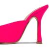 imageFSJ Women Pointed Toe Chain Stiletto Heels Slide Mules Dress Patent Leather Slip On Loafer Party Heeled Sandals Shoes Size 415 USDeep Pink