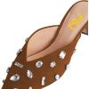 imageFSJ Women Retro Crystal Rhinestone Pointed Toe Slip on Kitten Heel Mules Low Heel Pumps Slide Slipper Girls Party Classic Outfit Sandals Size 415 USBrown