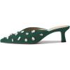 imageFSJ Women Retro Crystal Rhinestone Pointed Toe Slip on Kitten Heel Mules Low Heel Pumps Slide Slipper Girls Party Classic Outfit Sandals Size 415 USGreen