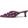imageFSJ Women Retro Crystal Rhinestone Pointed Toe Slip on Kitten Heel Mules Low Heel Pumps Slide Slipper Girls Party Classic Outfit Sandals Size 415 USPurple