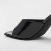 imageFSJ Women Square Open Toe Mules Slip On Chic Crystal Flared Heel Sildes Sandals Backless Fashion Wedding Dress Slipper Shoes Size 416 USBlack