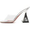 imageFSJ Women Square Open Toe Mules Slip On Chic Crystal Flared Heel Sildes Sandals Backless Fashion Wedding Dress Slipper Shoes Size 416 USClear