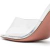 imageFSJ Women Square Open Toe Mules Slip On Chic Crystal Flared Heel Sildes Sandals Backless Fashion Wedding Dress Slipper Shoes Size 416 USClear