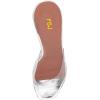 imageFSJ Women Square Open Toe Mules Slip On Chic Crystal Flared Heel Sildes Sandals Backless Fashion Wedding Dress Slipper Shoes Size 416 USClear