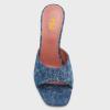 imageFSJ Women Square Open Toe Mules Slip On Chic Crystal Flared Heel Sildes Sandals Backless Fashion Wedding Dress Slipper Shoes Size 416 USDenim