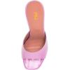 imageFSJ Women Square Open Toe Mules Slip On Chic Crystal Flared Heel Sildes Sandals Backless Fashion Wedding Dress Slipper Shoes Size 416 USPink