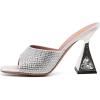 imageFSJ Women Square Open Toe Mules Slip On Chic Crystal Flared Heel Sildes Sandals Backless Fashion Wedding Dress Slipper Shoes Size 416 USRhinestones