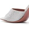 imageFSJ Women Square Open Toe Mules Slip On Chic Crystal Flared Heel Sildes Sandals Backless Fashion Wedding Dress Slipper Shoes Size 416 USRhinestones