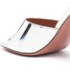 imageFSJ Women Square Open Toe Mules Slip On Chic Crystal Flared Heel Sildes Sandals Backless Fashion Wedding Dress Slipper Shoes Size 416 USSilver
