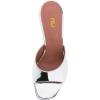 imageFSJ Women Square Open Toe Mules Slip On Chic Crystal Flared Heel Sildes Sandals Backless Fashion Wedding Dress Slipper Shoes Size 416 USSilver