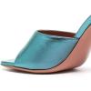 imageFSJ Women Square Open Toe Mules Slip On Chic Crystal Flared Heel Sildes Sandals Backless Fashion Wedding Dress Slipper Shoes Size 416 USTurquoise