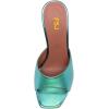 imageFSJ Women Square Open Toe Mules Slip On Chic Crystal Flared Heel Sildes Sandals Backless Fashion Wedding Dress Slipper Shoes Size 416 USTurquoise