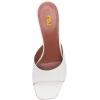 imageFSJ Women Square Open Toe Mules Slip On Chic Crystal Flared Heel Sildes Sandals Backless Fashion Wedding Dress Slipper Shoes Size 416 USWhite
